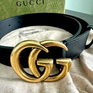 Gucci GG buckle leather belt